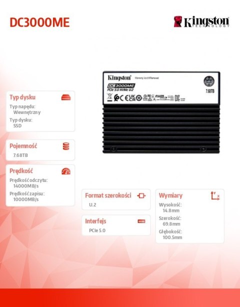 Dysk SSD DC3000ME 7,68TB PCIe 5.0 NVMe U.2
