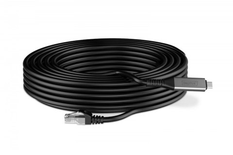 Kabel adapter USB-C - RJ45 Kat. 6A S/FTP, 1 Gbit/s, USB 3.2 Gen1, LSZH, 15m Kabel adapter USB-C - RJ45 Kat. 6A S/FTP, 1 Gbit/s, USB 3.2 Gen1, LSZH, 15m