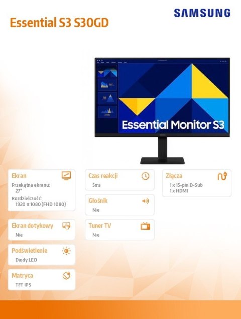 Monitor 27 cali LS27D304GAUXEN Monitor 27 cali LS27D304GAUXEN