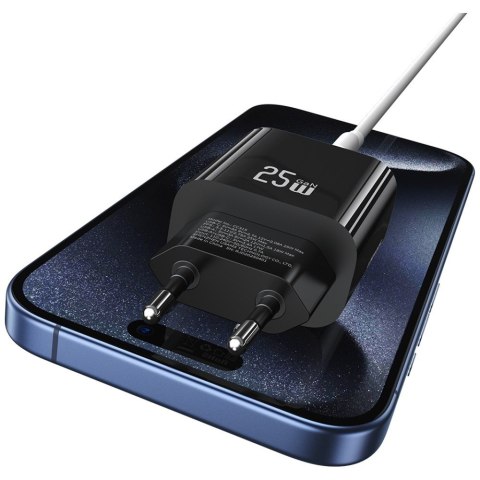 Ładowarka sieciowa 25W 1xUSB-C 1xUSB-A Fast Charging Czarna Ładowarka sieciowa 25W 1xUSB-C 1xUSB-A Fast Charging Czarna