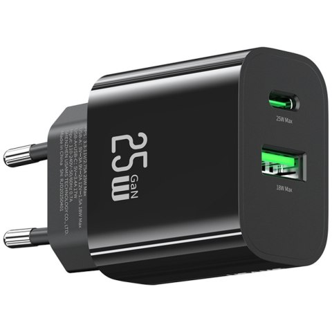 Ładowarka sieciowa 25W 1xUSB-C 1xUSB-A Fast Charging Czarna Ładowarka sieciowa 25W 1xUSB-C 1xUSB-A Fast Charging Czarna