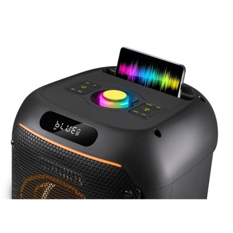 Głośnik bluetooth BOOMER 65W czarny podświetlenie LED Głośnik bluetooth BOOMER 65W czarny podświetlenie LED