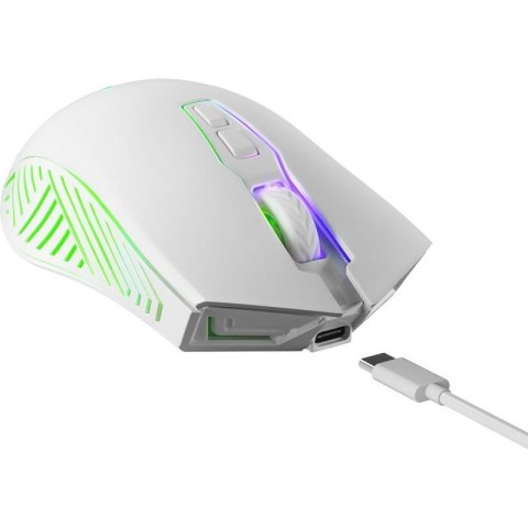 Mysz gamingowa bezprzewodowa PANDORA RF 3200DPI 7P biała Mysz gamingowa bezprzewodowa PANDORA RF 3200DPI 7P biała