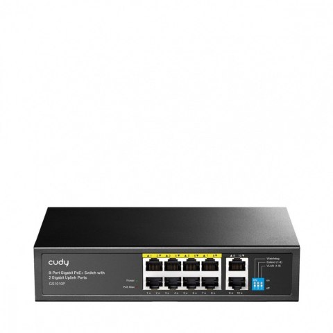 Przełącznik GS1010P 8-Port Gigabit PoE+ Switch, 2 Gigabit Uplink Ports 120W Przełącznik GS1010P 8-Port Gigabit PoE+ Switch, 2 Gigabit Uplink Ports 120W