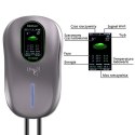 Stacja ładowania EV 2w1 Typ2 | 22kW | Wi-Fi | LCD | 2karty EV | 3 fazy | Wallbox | Hotel system | 5m