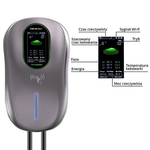 Stacja ładowania EV 2w1 Typ2 | 22kW | Wi-Fi | LCD | 2karty EV | 3 fazy | Wallbox | Hotel system | 5m Stacja ładowania EV 2w1 Typ2 | 22kW | Wi-Fi | LCD | 2karty EV | 3 fazy | Wallbox | Hotel system | 5m