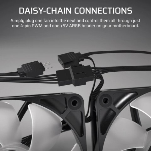 Wentylator RS140 ARGB 140mm biały Wentylator RS140 ARGB 140mm biały