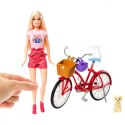 Lalka Barbie na rowerze z pieskiem