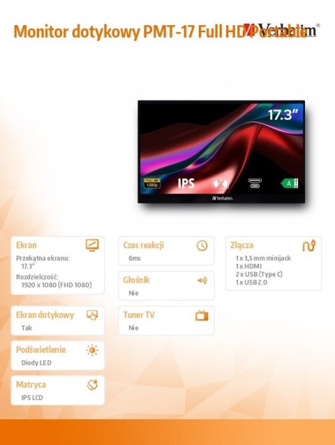 Monitor dotykowy PMT-17 Full HD Portable Monitor dotykowy PMT-17 Full HD Portable