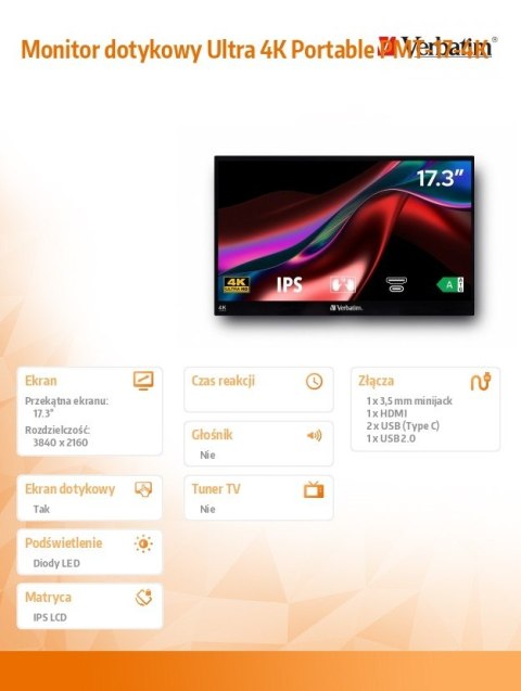 Monitor dotykowy Ultra 4K Portable PMT-17-4K Monitor dotykowy Ultra 4K Portable PMT-17-4K