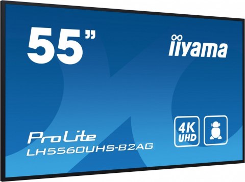 Monitor wielkoformatowy 55 cali LH5560UHS-B1AG matowy 24h/7 500(cd/m2) VA 3840 x 2160 UHD(4K) Android.11 Wifi CMS(iiSignage2), U Monitor wielkoformatowy 55 cali LH5560UHS-B1AG matowy 24h/7 500(cd/m2) VA 3840 x 2160 UHD(4K) Android.11 Wifi CMS(iiSignage2), U