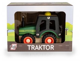 Drewniane auto z oponami Traktor