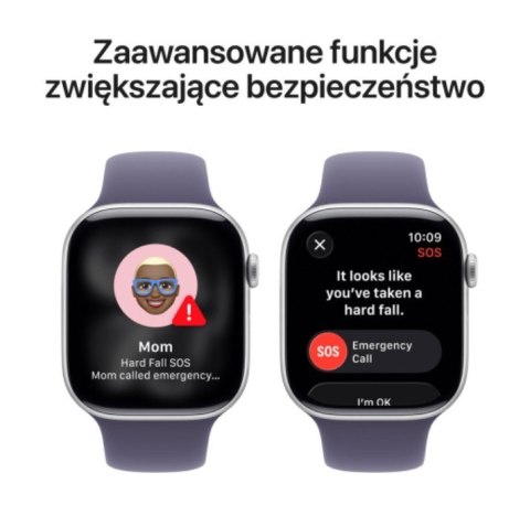 Watch Series 11 GPS koperta 42 mm z aluminium w kolorze srebrnym, pasek sportowy w kolorze mlecznego fioletu - rozmiar S/M Watch Series 11 GPS koperta 42 mm z aluminium w kolorze srebrnym, pasek sportowy w kolorze mlecznego fioletu - rozmiar S/M