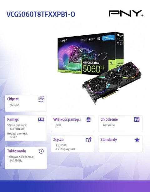 Karta graficzna GeForce RTX5060Ti OC 8G RGB VCG5060T8TFXXPB1-O Karta graficzna GeForce RTX5060Ti OC 8G RGB VCG5060T8TFXXPB1-O