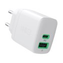 Ładowarka sieciowa 30W 1xUSB-C 1xUSB-A biała Ładowarka sieciowa 30W 1xUSB-C 1xUSB-A biała