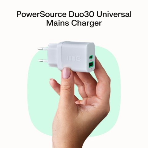 Ładowarka sieciowa 30W 1xUSB-C 1xUSB-A biała Ładowarka sieciowa 30W 1xUSB-C 1xUSB-A biała