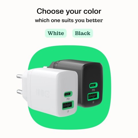 Ładowarka sieciowa 30W 1xUSB-C 1xUSB-A biała Ładowarka sieciowa 30W 1xUSB-C 1xUSB-A biała