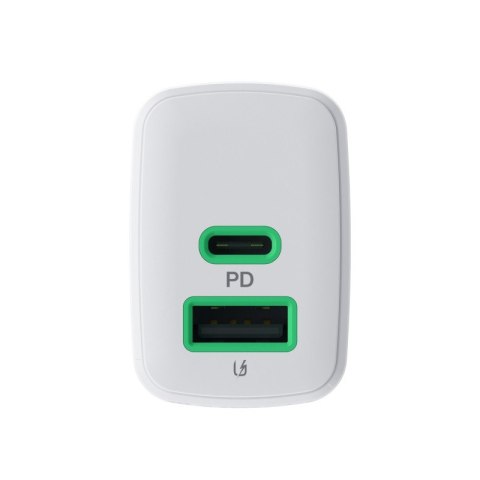 Ładowarka sieciowa 30W 1xUSB-C 1xUSB-A biała Ładowarka sieciowa 30W 1xUSB-C 1xUSB-A biała