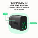 Ładowarka sieciowa 30W 1xUSB-C 1xUSB-A czarna Ładowarka sieciowa 30W 1xUSB-C 1xUSB-A czarna