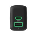 Ładowarka sieciowa 30W 1xUSB-C 1xUSB-A czarna Ładowarka sieciowa 30W 1xUSB-C 1xUSB-A czarna