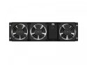 Panel wentylacyjny pionowy 19 cali 3U do szaf rack, trzy wentylatory, 230V, czarny