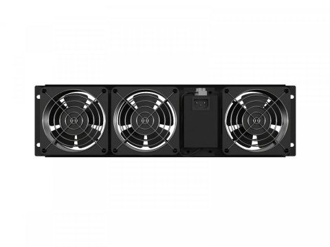 Panel wentylacyjny pionowy 19 cali 3U do szaf rack, trzy wentylatory, 230V, czarny Panel wentylacyjny pionowy 19 cali 3U do szaf rack, trzy wentylatory, 230V, czarny