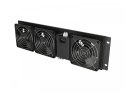Panel wentylacyjny pionowy 19 cali 3U do szaf rack, trzy wentylatory, 230V, czarny