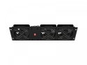 Panel wentylacyjny pionowy 19 cali 3U do szaf rack, trzy wentylatory, 230V, czarny