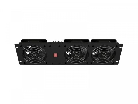 Panel wentylacyjny pionowy 19 cali 3U do szaf rack, trzy wentylatory, 230V, czarny Panel wentylacyjny pionowy 19 cali 3U do szaf rack, trzy wentylatory, 230V, czarny