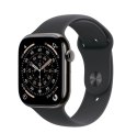 Watch Series 11 GPS + Cellular, koperta 46 mm z tytanu w kolorze łupku, pasek sportowy w kolorze czarnym - rozmiar S/M