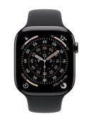 Watch Series 11 GPS + Cellular, koperta 46 mm z tytanu w kolorze łupku, pasek sportowy w kolorze czarnym - rozmiar S/M