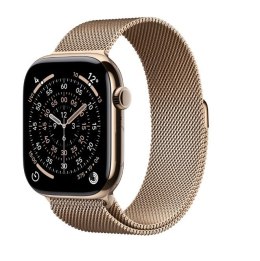 Watch Series 11 GPS + Cellular, koperta 46 mm z tytanu w kolorze złotym, bransoleta mediolańska w kolorze złotym S/M