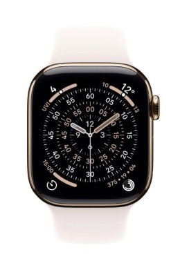 Watch Series 11 GPS + Cellular koperta 46 mm z tytanu w kolorze złotym, pasek sportowy w kolorze łagodnego różu - rozmiar M/L
