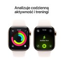 Watch Series 11 GPS + Cellular koperta 46 mm z tytanu w kolorze złotym, pasek sportowy w kolorze łagodnego różu - rozmiar S/M