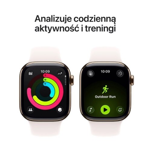 Watch Series 11 GPS + Cellular koperta 46 mm z tytanu w kolorze złotym, pasek sportowy w kolorze łagodnego różu - rozmiar S/M Watch Series 11 GPS + Cellular koperta 46 mm z tytanu w kolorze złotym, pasek sportowy w kolorze łagodnego różu - rozmiar S/M