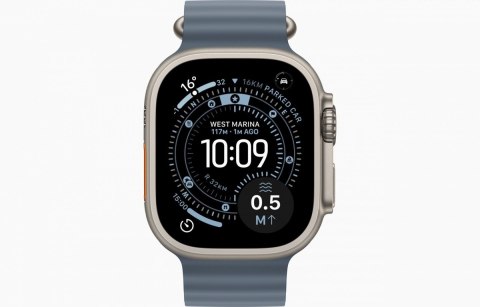 Watch Ultra 3 GPS + Cellular Koperta 49 mm z tytanu w kolorze naturalnym Pasek Ocean w kolorze marynarskiego granatu Watch Ultra 3 GPS + Cellular Koperta 49 mm z tytanu w kolorze naturalnym Pasek Ocean w kolorze marynarskiego granatu