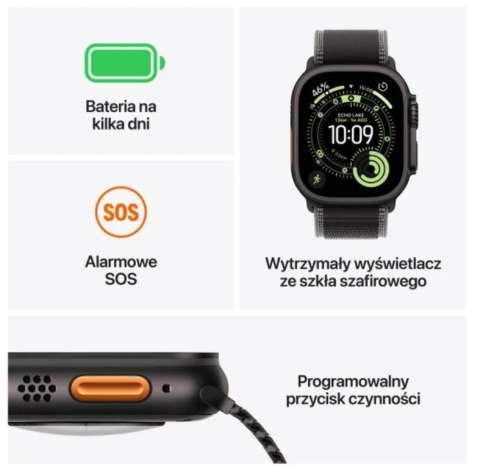 Watch Ultra 3 GPS + Cellular, koperta 49 mm z tytanu w kolorze naturalnym, bransoleta mediolańska z tytanu w kolorze naturalnym Watch Ultra 3 GPS + Cellular, koperta 49 mm z tytanu w kolorze naturalnym, bransoleta mediolańska z tytanu w kolorze naturalnym