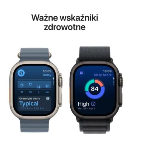 Watch Ultra 3 GPS + Cellular, koperta 49 mm z tytanu w kolorze naturalnym, opaska Trail w kolorze niebieskim/jaskrawoniebieskim Watch Ultra 3 GPS + Cellular, koperta 49 mm z tytanu w kolorze naturalnym, opaska Trail w kolorze niebieskim/jaskrawoniebieskim