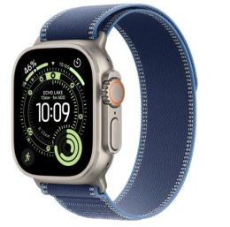 Watch Ultra 3 GPS + Cellular, koperta 49 mm z tytanu w kolorze naturalnym, opaska Trail w kolorze niebieskim/jaskrawoniebieskim 