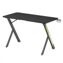 Biurko gamingowe NanoRS 120x60x75cm RS101 z uchwytem na słuchawki i kubek Czarne