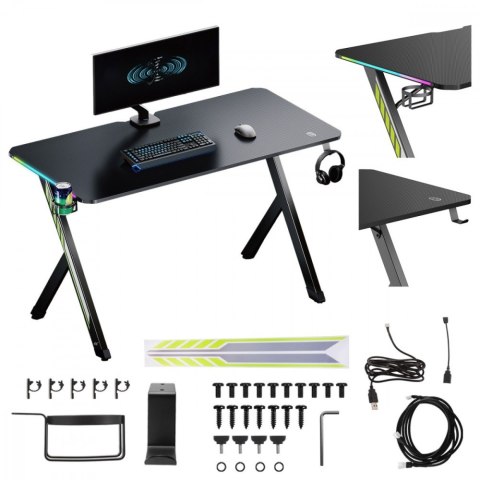 Biurko gamingowe NanoRS 120x60cm LED RS102 Biurko gamingowe NanoRS 120x60cm LED RS102
