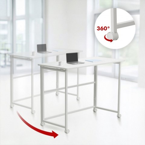 Biurko, stolik z kółkami MC-1250W 100x50 cm blat, max 50kg Białe Biurko, stolik z kółkami MC-1250W 100x50 cm blat, max 50kg Białe
