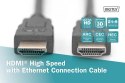 Kabel połączeniowy HDMI HighSpeed z Ethernetem 4K 60Hz UHD Typ HDMI A/HDMI A M/M 1m Czarny