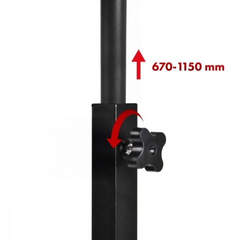 Mobilne biurko regulowane MC-124 B max 50kg, regulacja wysokości 67-115 cm, blat 80x60 cm Mobilne biurko regulowane MC-124 B max 50kg, regulacja wysokości 67-115 cm, blat 80x60 cm