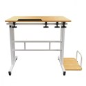 Mobilne biurko regulowane MC-124 W regulacja wysokości 67-115cm, max 50kg, blat 80x60 cm