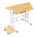 Mobilne biurko regulowane MC-124 W regulacja wysokości 67-115cm, max 50kg, blat 80x60 cm