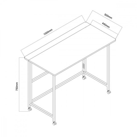 Składane mobilne biurko MC-1250 B blat 100x50 cm, max50 kg Czarne Składane mobilne biurko MC-1250 B blat 100x50 cm, max50 kg Czarne