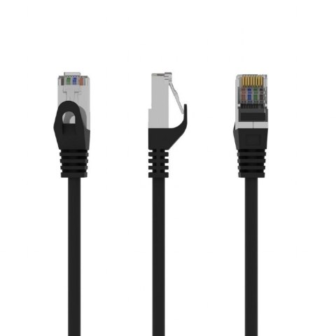 Patch cord ekranowany FTP kat.6 osłonka zalewana 2M czarny Patch cord ekranowany FTP kat.6 osłonka zalewana 2M czarny