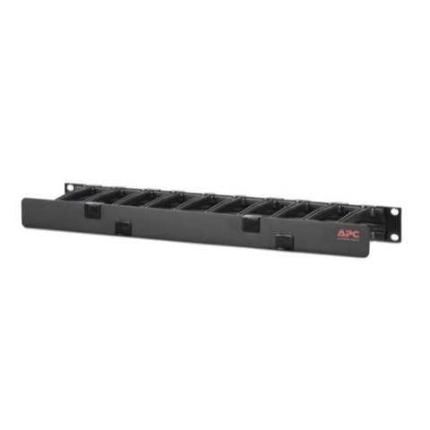 Poziomy organizer kabli, 1U, jednostronny z osłoną, Czarny AR8602A Poziomy organizer kabli, 1U, jednostronny z osłoną, Czarny AR8602A