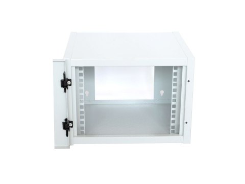 Szafa krosowa wisząca niedzielona 10 cali 4U 300x315x232 mm, drzwi szklane, kolor szary Szafa krosowa wisząca niedzielona 10 cali 4U 300x315x232 mm, drzwi szklane, kolor szary
